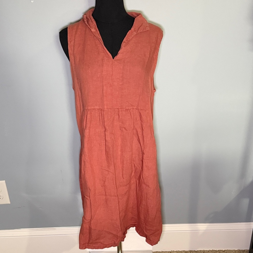 Sleeveless Rust Midi Dress